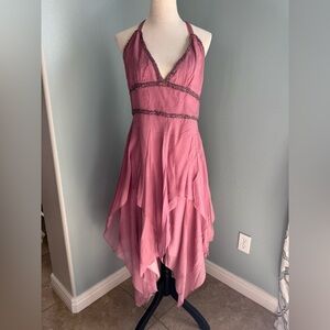 Papillon chiffon halter dress, size L